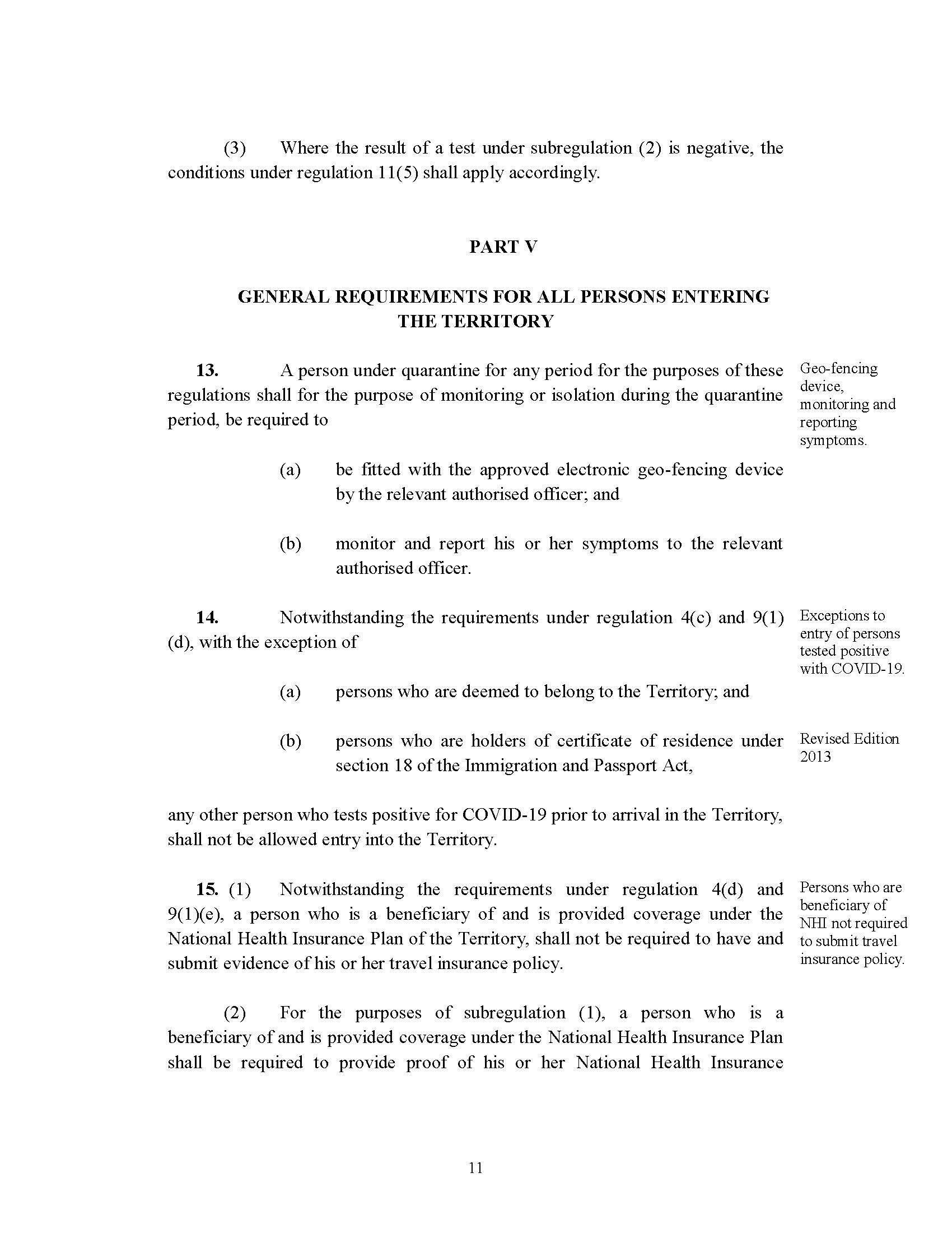 Attached picture SI No 55 of 2021 -- COVID-19 Control and Suppression (Entry of Persons) (No. 3) Regulations, 2021_Page_11.jpg